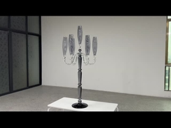 grande candelabro de cristal de 7 braços chic cinza de fumaça colorido para centrais de casamento