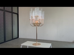 Fábrica Custom 20 Arms Gold Metal Candelabra Para Decoração de Eventos