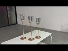Fábrica Custom 3 Pcs Set Base de Ouro Vidros de Prata Candeeiro Para Central de Casamento